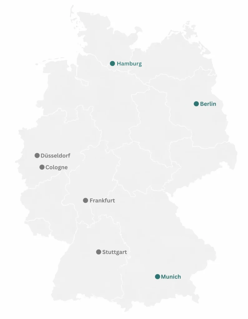 Deutschlandkarte mit den HALO Standorten